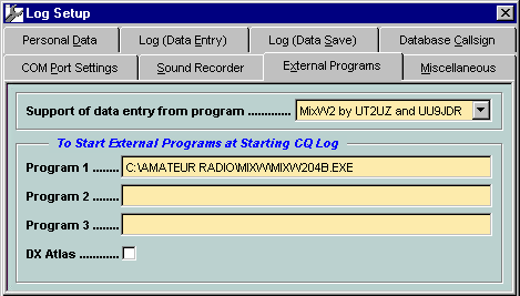 MixW interface setup in CQ Log